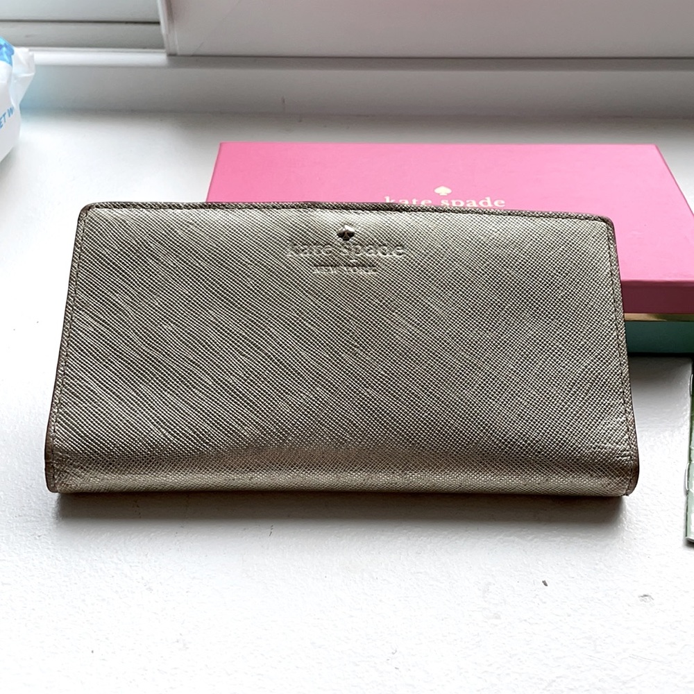 Kate Spade Bifold Slim Wallet - Light Gold